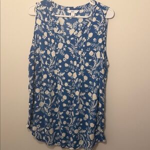 Croft & Barrow Blue and White Floral Blouse